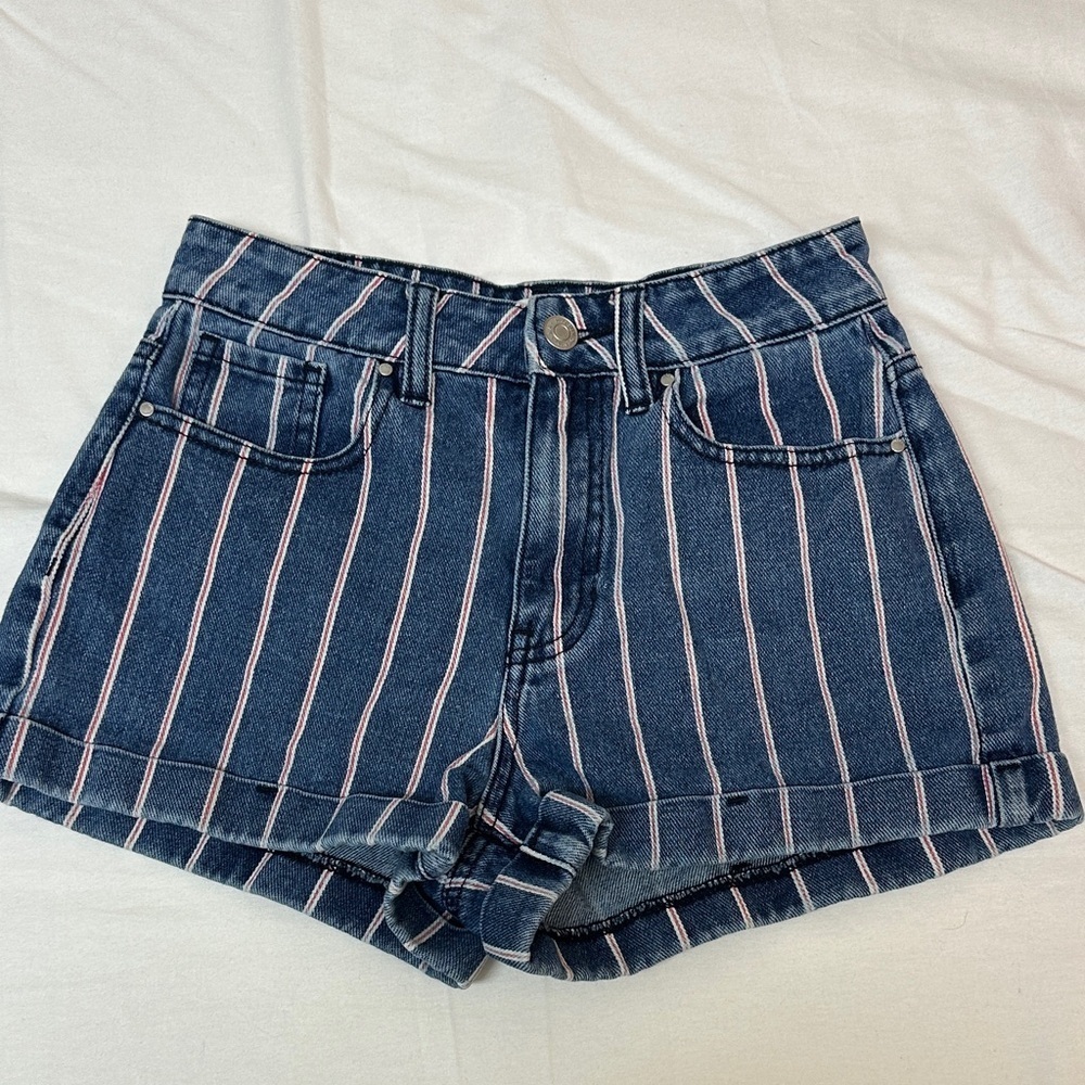 Pacsun Striped Denim Mom Shorts